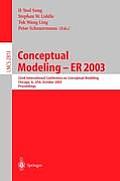 Conceptual Modeling -- Er 2003: 22nd International Conference on Conceptual Modeling, Chicago, Il, Usa, October 13-16, 2003, Proceedings