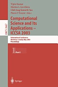 Computational Science and Its Applications - Iccsa 2003: International Conference, Montreal, Canada, May 18-21, 2003, Proceedings, Part I