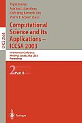 Computational Science and Its Applications - Iccsa 2003: International Conference, Montreal, Canada, May 18-21, 2003, Proceedings, Part II