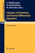 Calculus of Variations and Partial Differential Equations: Proceedings of a Conference, Held in Trento, Italy, June 16-21, 1986