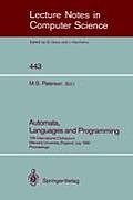 Automata, Languages and Programming: 17th International Colloquium, Warwick University, England, July 16-20, 1990, Proceedings