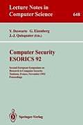Computer Security - Esorics 92: Second European Symposium on Research in Computer Security, Toulouse, France, November 23-25, 1992. Proceedings