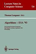 Algorithms - ESA '93: First Annual European Symposium, Bad Honnef, Germany, September 30 - October 2, 1993. Proceedings