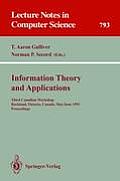 Information Theory and Applications: Third Canadian Workshop, Rockland, Ontario, Canada, May 30 - June 2, 1993. Proceedings