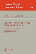Advances in Cryptology - Eurocrypt '94: Workshop on the Theory and Application of Cryptographic Techniques, Perugia, Italy, May 9 - 12, 1994. Proceedi