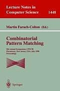 Combinatorial Pattern Matching: 9th Annual Symposium, Cpm'98, Piscataway, New Jersey, Usa, July 20-22, 1998, Proceedings