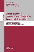 Digital Libraries: Universal and Ubiquitous Access to Information: 11th International Conference on Asian Digital Libraries, ICADL 2008, Bali, Indones