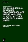 Listen in Chronologischer Reihenfolge / Lists in Chronological Order