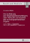 Die Aufklaerung des Organspendeempfaengers ueber Herkunft und Qualitaet des zu transplantierenden Organs: Aerztliche Pflichten im Spannungsfeld zwisch