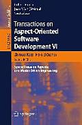 Transactions on Aspect-Oriented Software Development VI: Special Issue on Aspects and Model-Driven Engineering
