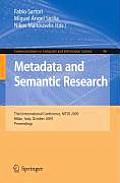 Metadata and Semantic Research: Third International Conference, MTSR 2009, Milan, Italy, October 1-2, 2009. Proceedings