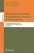Modeling and Simulation in Engineering, Economics, and Management: International Conference, MS 2012, New Rochelle, Ny, Usa, May 30 - June 1, 2012, Pr