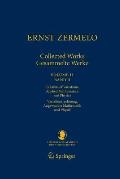 Ernst Zermelo - Collected Works/Gesammelte Werke II: Volume II/Band II - Calculus of Variations, Applied Mathematics, and Physics/Variationsrechnung,