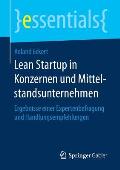 Lean Startup in Konzernen Und Mittelstandsunternehmen: Ergebnisse Einer Expertenbefragung Und Handlungsempfehlungen