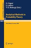 Analytical Methods in Probability Theory: Proceedings of the Conference Held at Oberwolfach, Germany, June 9-14, 1980