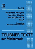 Nonlinear Analysis, Function Spaces and Applications Vol. 4: Proceedings of the Spring School Held in Roudnice Nad Labem 1990