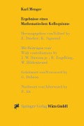 Karl Menger, Ergebnisse Eines Mathematischen Kolloquiums