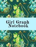 Girl Graph Notebook: Squared Coordinate Paper Composition Notepad - Quadrille Paper Book for Math, Graphs, Algebra, Physics & Science Lesso