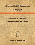 Metaphysik: Ins Deutsche ?bersetzt von Georg Friedrich Meier.