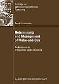 Determinants and Management of Make-And-Buy: An Extension to Transaction Cost Economics