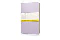 Moleskine Cahier Journal (Set of 3), Large, Squared, Persian Lilac, Frangipane Yellow, Peach Blossom Pink, Soft Cover (5 X 8.25)