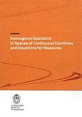 Kolmogorov Operators in Spaces of Continuous Functions and Equations for Measures