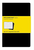 Moleskine Squared Cahier Large Black Set of 3