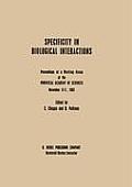 Specificity in Biological Interactions: Proceedings of a Working Group at the Pontifical Academy of Sciences November 9-11, 1983