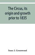 The circus, its origin and growth prior to 1835, with a sketch of negro minstrelsy