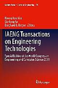 Iaeng Transactions on Engineering Technologies: Special Edition of the World Congress on Engineering and Computer Science 2011