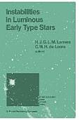 Instabilities in Luminous Early Type Stars: Proceedings of a Workshop in Honour of Professor Cees de Jager on the Occasion of His 65th Birthday Held i