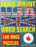 Huge Print USA & England Word Search: 100 Large Print Place Name Puzzles featuring cities in every US State and English Count