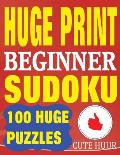 Huge Print Beginner Sudoku: 100 Beginner Level Sudoku Puzzles - 2 per page - 8.5 x 11 inch book