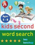 kids second word search: Easy Large Print Word Find Puzzles for Kids - Color in the words and unicorns!
