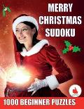 Merry Christmas Sudoku - 1000 Beginner Puzzles: Large 8.5 x 11 inch book. 16pt font size. Perfect for Christmas gifts and enjoying the holiday season.