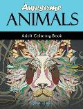 Awesome Animals: Adult Coloring Book