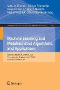 Machine Learning and Metaheuristics Algorithms, and Applications: Second Symposium, Somma 2020, Chennai, India, October 14-17, 2020, Revised Selected