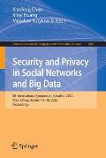 Security and Privacy in Social Networks and Big Data: 8th International Symposium, Socialsec 2022, Xi'an, China, October 16-18, 2022, Proceedings