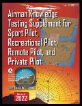Airman Knowledge Testing Supplement for Sport Pilot, Recreational Pilot, Remote Pilot, and Private Pilot: Faa-Ct-8080-2h