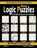 Easy Logic Puzzles & Brain Games for Adults: 500 Puzzles & 12 Puzzle Types (Sudoku, Fillomino, Battleships, Calcudoku, Binary Puzzle, Slitherlink, Sud