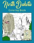 North Dakota Coloring Book: Adult Painting on USA States Landmarks and Iconic, Stress Relief Activity Books
