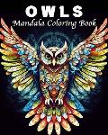 Owl Coloring Book: 40 Amazing Owls Mandala Coloring Book Images for Adults