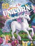 50 Unicorn Coloring Book: It's a children's book that's easy to color. Ages 4-8