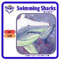 Swimming sharks: Mandarin, Pinyin and English.