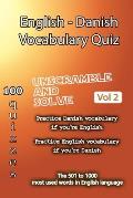 English - Danish Vocabulary Quiz - Match the Words - Volume 2