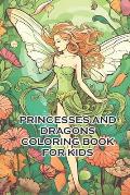 Princesses and Dragons coloring book for kids