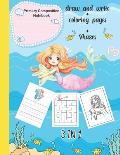 Mermaid Primary Composition Notebook: Primary Story Journal Half Page Dotted Midline with Picture Space - Learn to Draw and Write Primary Journal Grad