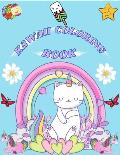 kawaii coloring book: kawaii unicorn rainbow Doodle coloring book