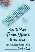How To Work From Home Effectively: Learn About Experience Levels Of Online Jobs: Job Opportunities