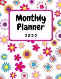 Monthly Planner 2022: One Year Planner Calendar Organizer, Pretty 12 Months Agenda & Notebook, Funny Sudoku & Activities, Contacts pages, co
